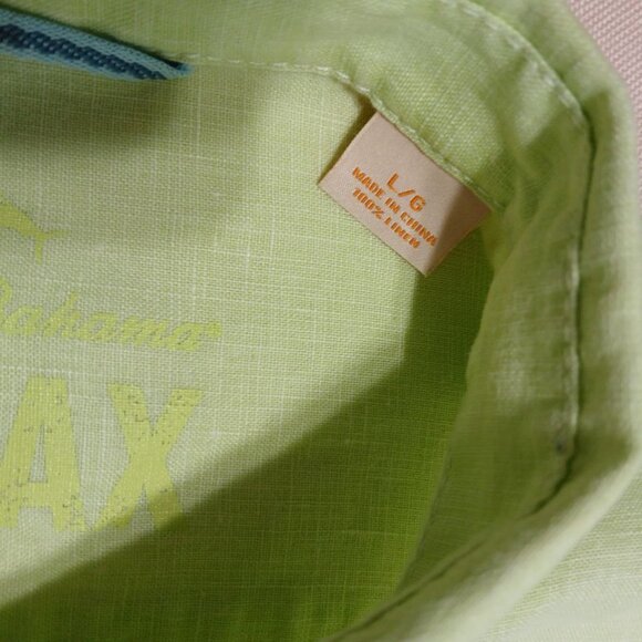 Tommy Bahama Relax Linen Shirt Light Green Long Sleeve Size L - Picture 4 of 14